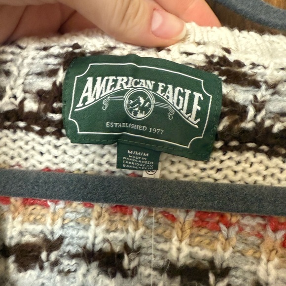 ✨NWT American Eagle Outfitters Women’s Cardigan Sweater Fair Isle Retro Vintage - Picture 4 of 8